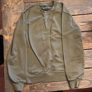 Everlane French Terry Sweatshirt, olive green, XS